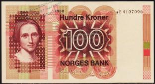 Норвегия 100 крон 1980г. P.41в(2) - UNC - Норвегия 100 крон 1980г. P.41в(2) - UNC