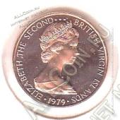  5-51	Британские Виргинские Острова 1 цент 1979г. КМ #1 PROOF Бронза 1,5гр.  -  5-51	Британские Виргинские Острова 1 цент 1979г. КМ #1 PROOF Бронза 1,5гр. 
