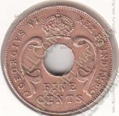 23-27 Восточная Африка 5 центов 1941г. КМ # 35.1 бронза 6,32гр. - 23-27 Восточная Африка 5 центов 1941г. КМ # 35.1 бронза 6,32гр.