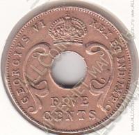 23-27 Восточная Африка 5 центов 1941г. КМ # 35.1 бронза 6,32гр.