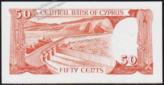 Кипр 50 центов 1987г. P.52(1) - UNC - Кипр 50 центов 1987г. P.52(1) - UNC