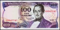 Колумбия 100 песо 1980г. P.418в - UNC /серия без буквы/