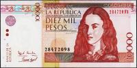Банкнота Колумбия 10000 песо 01.03.1995 года. P.443(1) - UNC