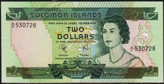 Соломоновы острова 2 доллара 1977г. P.5 UNC - Соломоновы острова 2 доллара 1977г. P.5 UNC