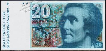 Швейцария 20 франков 1978г. P.55а(54) - UNC - Швейцария 20 франков 1978г. P.55а(54) - UNC