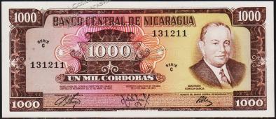 Никарагуа 1000 кордоба 1972г. P.128 UNC - Никарагуа 1000 кордоба 1972г. P.128 UNC