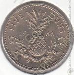 15-126 Багамы 5 центов 1966г. КМ # 3 UNC медно-никелевая 3,87гр. 21мм
