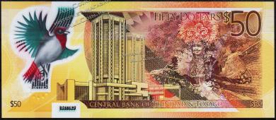 Тринидад и Тобаго 50 долларов 2015г. P.56 UNC  - Тринидад и Тобаго 50 долларов 2015г. P.56 UNC 