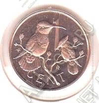  5-101	Британские Виргинские Острова 1 цент 1976г. КМ #1 PROOF Бронза 1,5гр. 