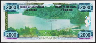 Бурунди 2000 франков 2001г. P.41 UNC - Бурунди 2000 франков 2001г. P.41 UNC