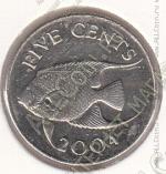25-77 Бермуды 5 центов 2004г. 
