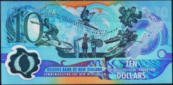 Новая Зеландия 10 долларов 2000г. P.190а - UNC - Новая Зеландия 10 долларов 2000г. P.190а - UNC
