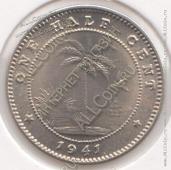 37-137 Либерия 1/2 цента 1941г. KM# 10a UNC медно-никелевая  - 37-137 Либерия 1/2 цента 1941г. KM# 10a UNC медно-никелевая 