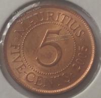 22-67 Маврикий 5 центов 2005г. Бронза. 