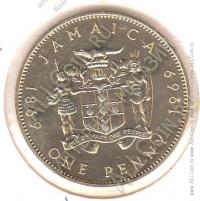  5-64	Ямайка 1 пенни 1969г КМ #42 PROOF медь-никель-цинк 7,3гр.