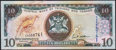Тринидад и Тобаго 10 долларов 2006г. P.48 UNC - Тринидад и Тобаго 10 долларов 2006г. P.48 UNC