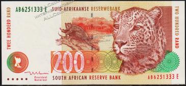Банкнота Южная Африка (ЮАР) 200 рандов 1999 года. Р.127в - UNC - Банкнота Южная Африка (ЮАР) 200 рандов 1999 года. Р.127в - UNC