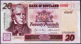 Шотландия 20 фунтов 2001г. P.121d - UNC - Шотландия 20 фунтов 2001г. P.121d - UNC