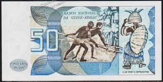 Гвинея-Бисау 50 песо 1975г. P.1 UNC- - Гвинея-Бисау 50 песо 1975г. P.1 UNC-