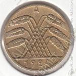 21-3 Германия 10 рейхспфеннигов 1924г. КМ # 40 А алюминий-бронза 4,05гр. 21мм