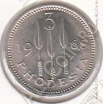 28-96 Родезия  3 пенса=2-1/2 цента 1968г. КМ# 8 UNC медно-никелевая 6,5гр. 27мм