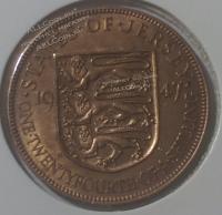 15-110 Джерси 1/12 цента 1947г. Бронза.