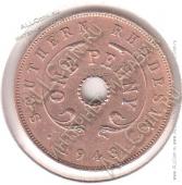  5-105	Южная Родезия 1 пенни 1943г. КМ #8а бронза -  5-105	Южная Родезия 1 пенни 1943г. КМ #8а бронза