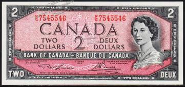 Канада 2 доллара 1973-75гг. P.76d - UNC - Канада 2 доллара 1973-75гг. P.76d - UNC
