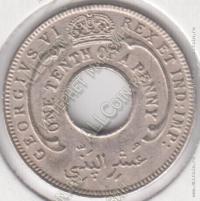 4-91 Брит. Западная Африка 1/10 пенни 1944г. KM# 20 медно-никелевая 2,0гр 20,0мм