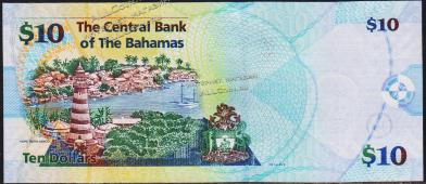 Багамские острова 10 долларов 2009г. P.73А - UNC - Багамские острова 10 долларов 2009г. P.73А - UNC