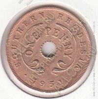 5-67	Южная Родезия 1 пенни 1951г. КМ #25 бронза