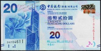 Гонконг 20 долларов 2014г. P.NEW - UNC "BC" - Гонконг 20 долларов 2014г. P.NEW - UNC "BC"