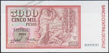 Чили 5000 песо 2004г. P.155е - UNC - Чили 5000 песо 2004г. P.155е - UNC