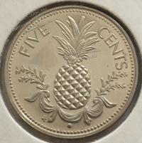 #115 Багамы 5 центов 1974г.Медь Никель.UNC
