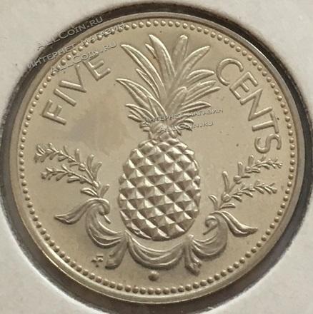 #115 Багамы 5 центов 1974г.Медь Никель.UNC 