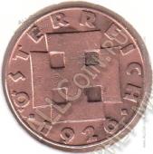1-107 Австрия 2 гроша 1926 г. KM# 2837 Бронза 3,3 гр. 19,0 мм.  - 1-107 Австрия 2 гроша 1926 г. KM# 2837 Бронза 3,3 гр. 19,0 мм. 