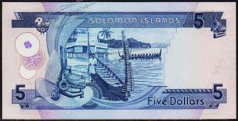 Соломоновы острова 5 долларов 1986г. P.14 UNC - Соломоновы острова 5 долларов 1986г. P.14 UNC