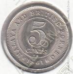 16-55 Малайя и Борнео 5 центов 1961KN г. КМ # 1 UNC медно-никелевая 1,41гр. 16мм
