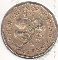 26-157 Нигерия 3 пенса 1959г. KM# 3 никель-латунь