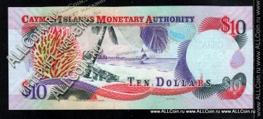 Каймановы острова 10 долларов 2005г. P.35 UNC - Каймановы острова 10 долларов 2005г. P.35 UNC