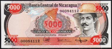 Никарагуа 5000 кордоба 1985(87г.) P.146 UNC - Никарагуа 5000 кордоба 1985(87г.) P.146 UNC