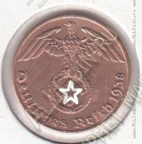 9-113 Германия 1 рейхспфенниг 1938г. КМ # 89 А бронза 2,01гр. 17,43мм