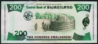 Свазиленд 200 эмалангени 1998г. P.28s - UNC "АА" - Свазиленд 200 эмалангени 1998г. P.28s - UNC "АА"