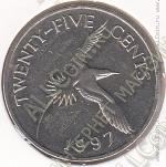8-122 Бермуды 25 центов 1997г. КМ # 47 медно-никелевая 6,02гр. 24,15мм