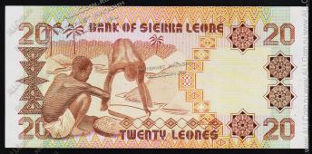 Банкнота Сьерра-Леоне 20 леоне 1984 года. P.14в - UNC - Банкнота Сьерра-Леоне 20 леоне 1984 года. P.14в - UNC