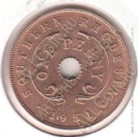 2-101 Южная Родезия 1 пенни 1951 г. KM#25 Бронза