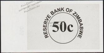 Банкнота Зимбабве 50 центов 2006 года. P.36 UNC - Банкнота Зимбабве 50 центов 2006 года. P.36 UNC