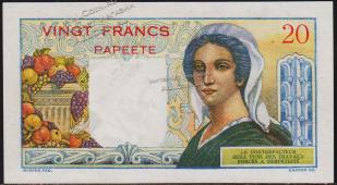 Таити 20 франков 1963г. P.21c - UNC - Таити 20 франков 1963г. P.21c - UNC