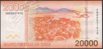 Чили 20.000 песо 2009г. P.165а - UNC - Чили 20.000 песо 2009г. P.165а - UNC