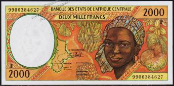 Центрально Африканская Республика 2000 франков. 1999г. P.303Ff - UNC - Центрально Африканская Республика 2000 франков. 1999г. P.303Ff - UNC